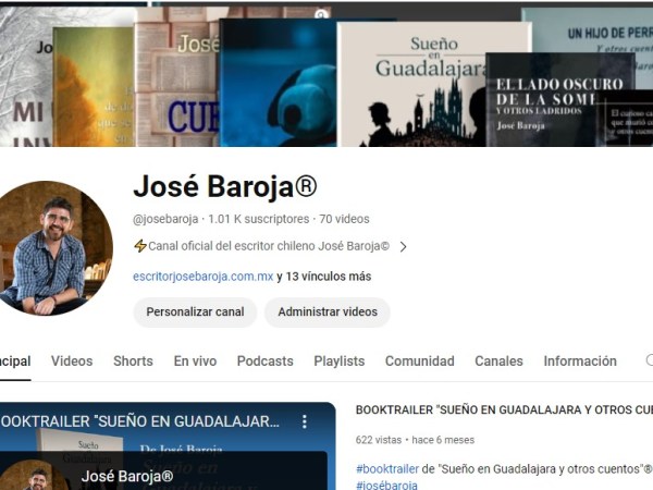 Agradeciendo a los 1000 suscriptores en YouTube | escritorjosebaroja.com.mx